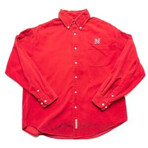 Vesi Sportswear Nebraska Cornhuskers Mens L‎ Red Corduroy Shirt